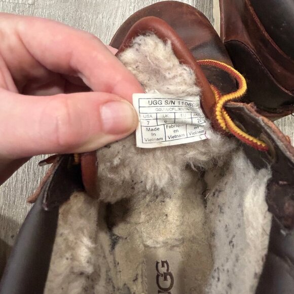 Ugg Men’s Brown Lace Up Neumel Utility Waterproof Ankle Boots Size 7 - Picture 6 of 6